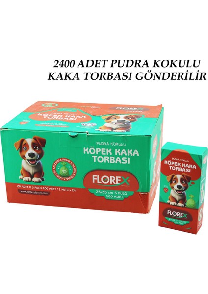 2400 Adet = 1 Koli Köpek - Evcil Hayvan Kaka Torbası Pudra Kokulu - 25x35cm (4915) fırsatları