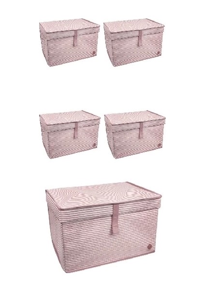 Düzenleyici Kutu Organizer Cırtlı Saklama Hurç Maxi Boy 30CM x 40CM x 50CM (5 Adet)