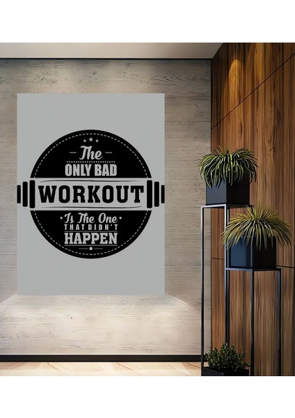 Motivasyonel Ahşap Mdf Dekoratif Tablo Fitness Mesajlı Dikdörtgen Tablo
