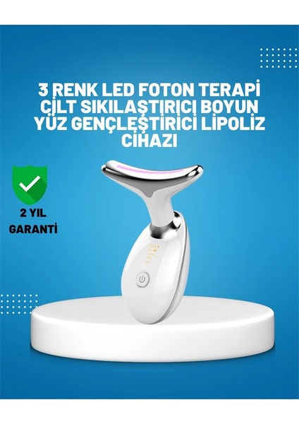3 Modlu Boyun ve Yüz Bakım Cihazı – Ems, Temizleme, Sıcak Masaj ve Renkli Işık Terapi Özellikli