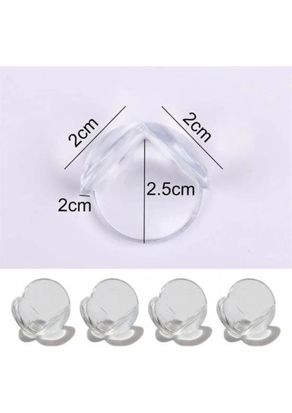 Bebek Çocuk Yumuşak ve Esnek Dairesel Şeffaf Yapışkanlı Güvenlik Köşe Koruyucu (4 Adet) fırsatları