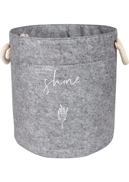 Kulplu Yuvarlak Düzenleyici Çok Amaçlı Kolay Taşınabilen Organizer Keçe Sepet (Maxi) 03655