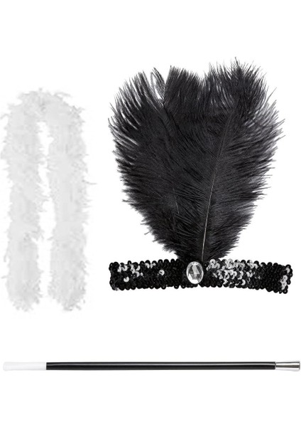 Retro Charliston Otrişli Aksesuar Seti – 20&amp;#39;ler 90&amp;#39;lar Gatsby Kostüm Seti fiyatları