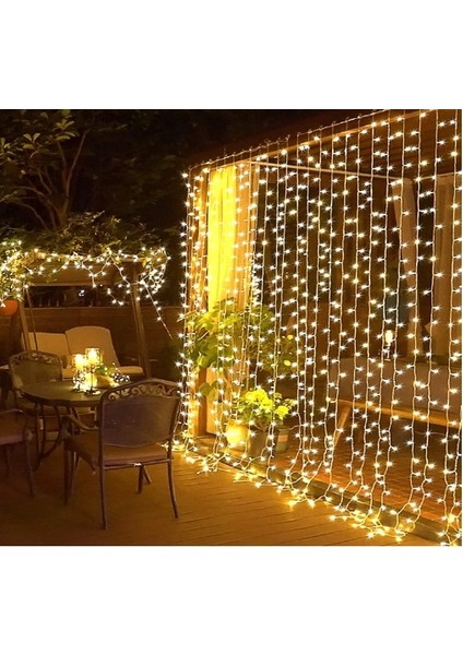 Perde LED Sarı Işık 3 x 3