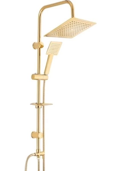 Golden Kare Krom Lüks Robot Yağmurlama Tepe Duş Seti