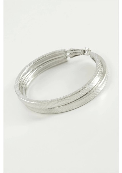 Ezme Noktalı Halka Küpe 5 cm