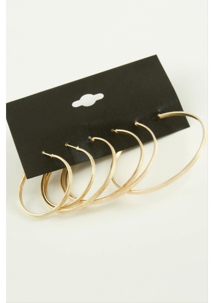 Noktalı Metal Halka Küpe 6 Adet