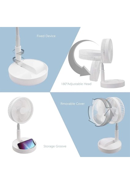 Teleskopik Fan Vantilatör 4 Modlu Şarjlı Katlanabilir Yükseltilebilir Taşınabilir Serinletici Portatif Masa Vantilatörü fiyatları