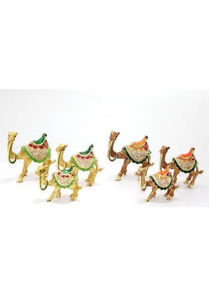 Swarovski Taşlı 3'lü Deve Figürü Model 2