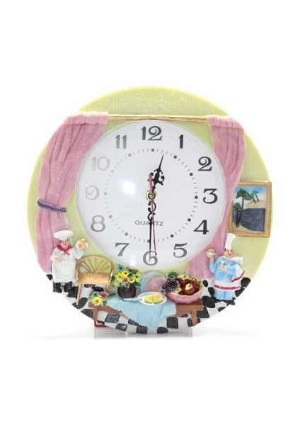 Aşçı Tasarımlı Polyester Duvar Saati Model 3