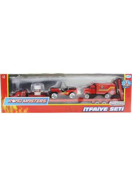 Die Cast Metal Tırlı ve Jeepli Itfaiye Seti