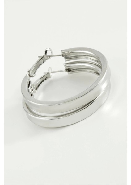 Düz Kare Halka Küpe 4,5 cm