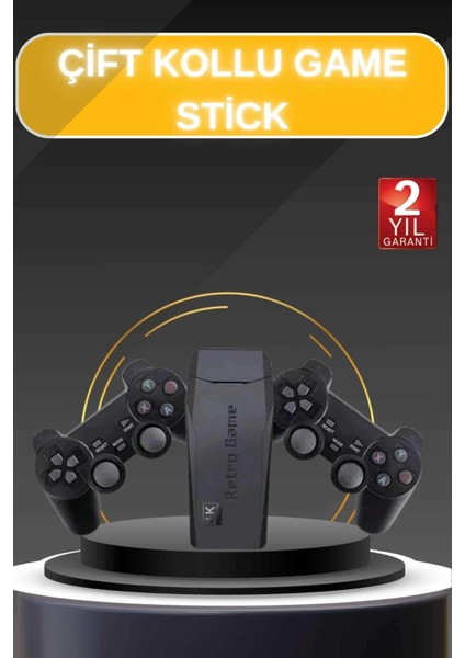 Game Stick El Atarisi 2.4g Kablosuz Çift Kol Oyunlar 4K Game Stick 3500 Oyunlu Atari Uyumlu