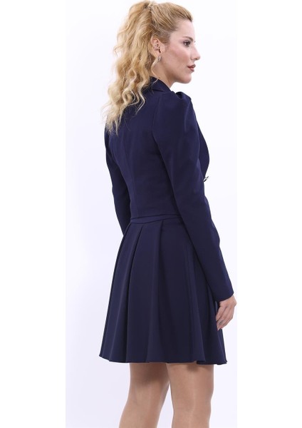 Erkek Yaka Drape Kollu Kısa Ceket-Lacivert modelleri