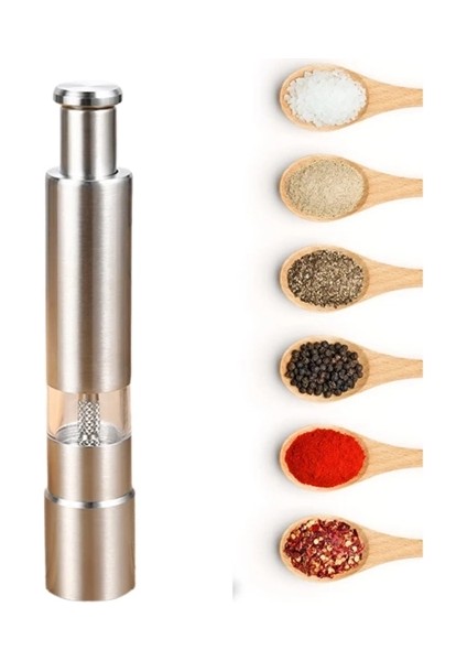 Paslanmaz Çelik Tuz ve Kararbiber Öğütücü - Şeffaf Akrilik Hazne modelleri