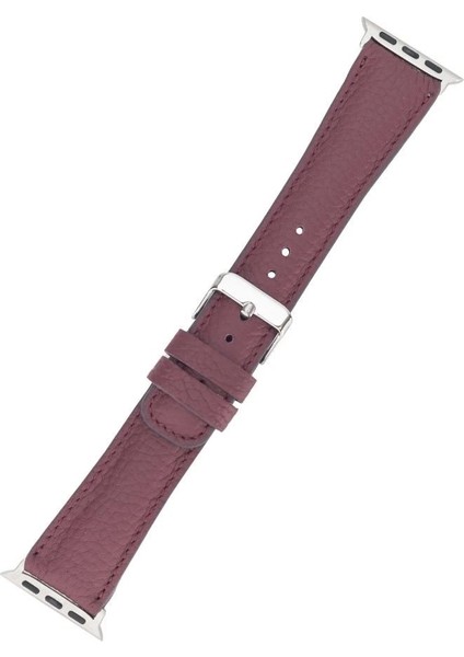 Apple Watch Uyumlu Deri Kordon 42-44-45MM Fl6 Bordo modelleri