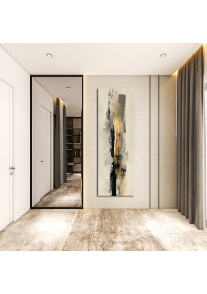 Panoramik Altın ve Siyah Soyut Doku Kanvas Tablo – Modern Lüks Tarz Dikey Duvar Dekoru fırsatları