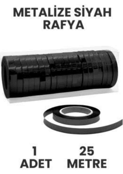 Metalize Parlak Rafya 25 Metre Balon Bağlama Ipi