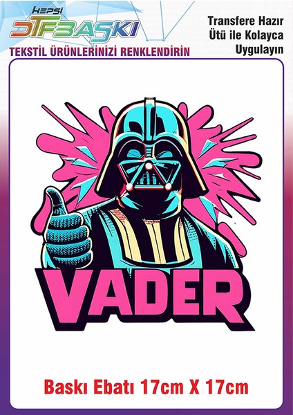 Vader Ütü ile Yapışan Kumaş Tekstil Kıyafet Dtf Baskı
