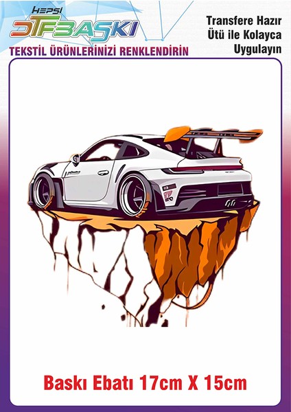 Grafik Araba Ütü ile Yapışan Kumaş Tekstil Kıyafet Dtf Baskı