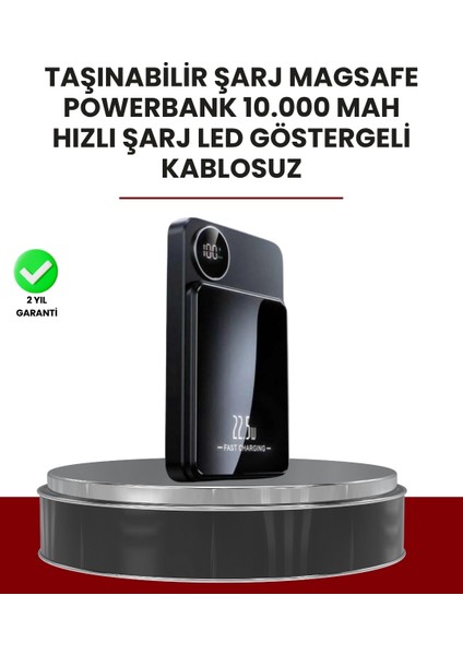 Gerçek Zamanlı Güç Göstergeli Manyetik Usb-C Taşınabilir Powerbank