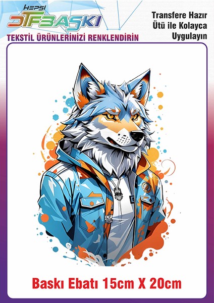 Renkli Köpek Ütü ile Yapışan Kumaş Tekstil Kıyafet Dtf Baskı