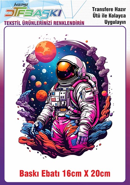 Astranot Uzay Ütü ile Yapışan Kumaş Tekstil Kıyafet Dtf Baskı