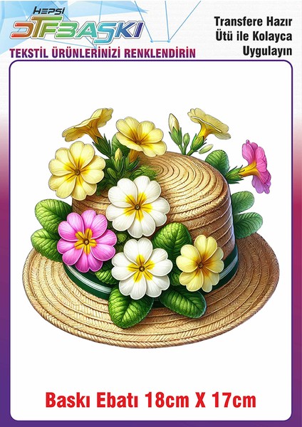 Hasır Şapka Ütü ile Yapışan Kumaş Tekstil Kıyafet Dtf Baskı