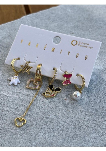 Mickey Altılı Küpe