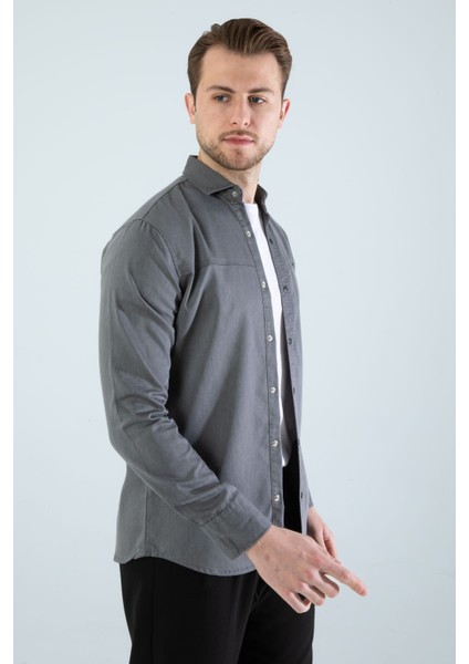 Erkek Gömlek Slim Fit Cepsiz Kot Gömlek indirimleri