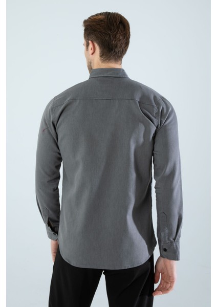 Erkek Gömlek Slim Fit Cepsiz Kot Gömlek