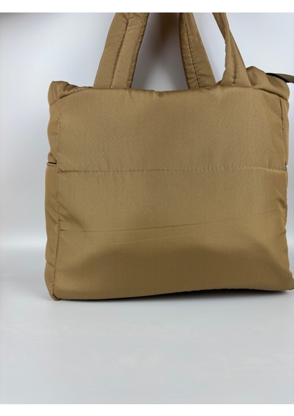 Kadınkumaş Taba Kapitone Dokulu Casual Maxi Boy Omuz Çantası fırsatları