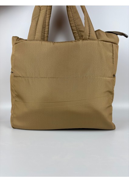 Kadınkumaş Taba Kapitone Dokulu Casual Maxi Boy Omuz Çantası indirimleri