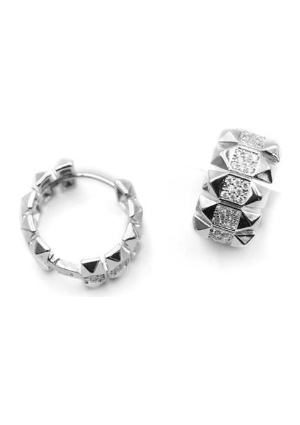 Taşlı Halka Küpe - Gümüş fiyatları