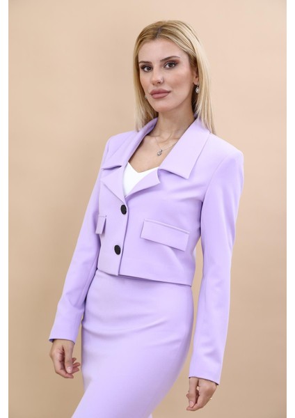 Gömlek Yaka Kısa Ceket-Menekşe fiyatları