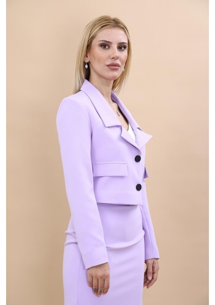 Gömlek Yaka Kısa Ceket-Menekşe fırsatları