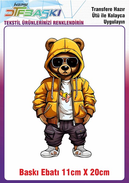 Ayı Ütü ile Yapışan Kumaş Tekstil Kıyafet Dtf Baskı