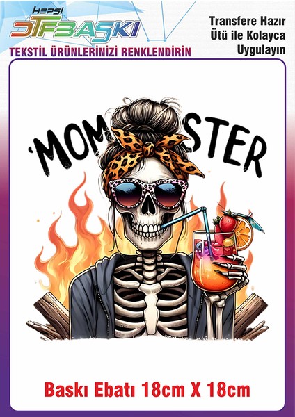 Momster Ütü ile Yapışan Kumaş Tekstil Kıyafet Dtf Baskı