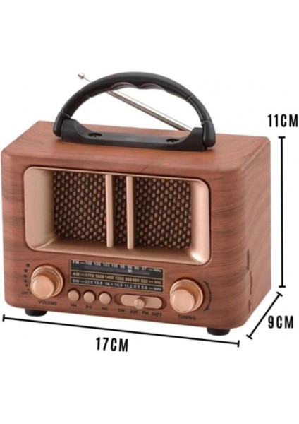 Buffer® Küçük Mini Boy Retro Ahşap Tasarım Bluetooth Hoparlörlü Radyo – Fm/am Destekli, Şarjlı ve Taşınabilir Radyo NS-8108 indirimleri