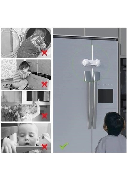 Bebek Çocuk Güvenliği Çekmece ve Dolap Için Kendiliğinde Yapışkanlı Vidasız Kapak Kilidi fırsatları