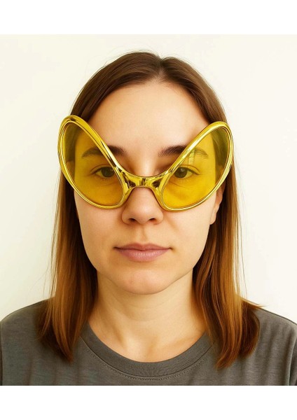 Retro Gözlük - 80 Li 90 Lı Yıllar Parti Gözlüğü Gold Renk 8X13 cm fiyatları