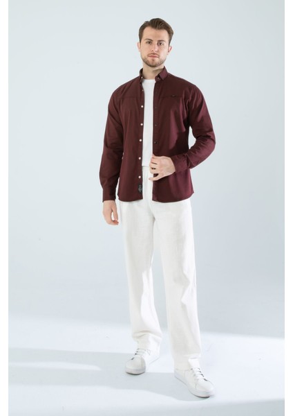 Erkek Gömlek Slim Fit Cepsiz Kot Gömlek fırsatları