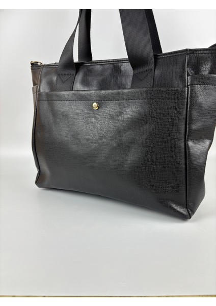 Kadın Suni Deri Siyah Geniş Hacimli Casual Maxi Boy Omuz Çantası fırsatları