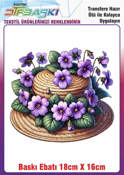 Hasır Şapka Ütü ile Yapışan Kumaş Tekstil Kıyafet Dtf Baskı