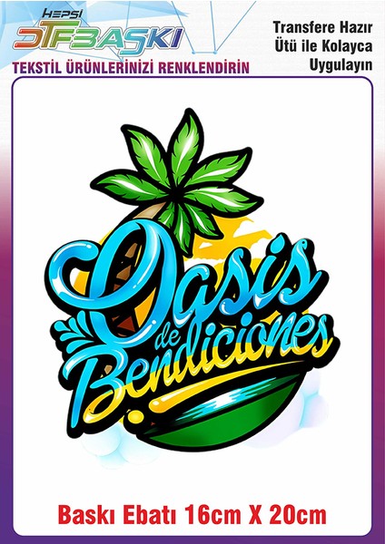 Oasis Ütü ile Yapışan Kumaş Tekstil Kıyafet Dtf Baskı