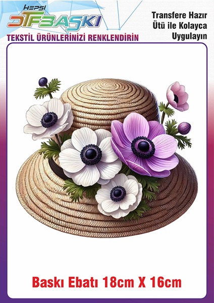 Hasır Şapka Ütü ile Yapışan Kumaş Tekstil Kıyafet Dtf Baskı