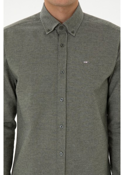 Erkek Haki Gömlek Desenli 50315613-VR027