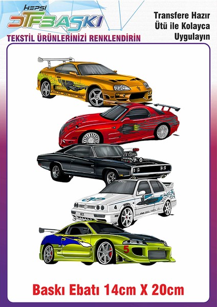Arabalar Ütü ile Yapışan Kumaş Tekstil Kıyafet Dtf Baskı