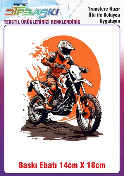 Motocross Ütü ile Yapışan Kumaş Tekstil Kıyafet Dtf Baskı