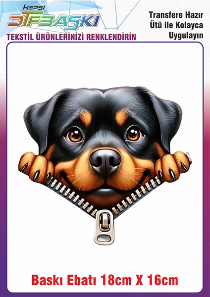 Sevimli Köpek Ütü ile Yapışan Kumaş Tekstil Kıyafet Dtf Baskı